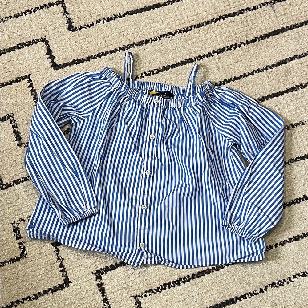 Polo Ralph Lauren Cold Shoulder Striped Kids Shirt